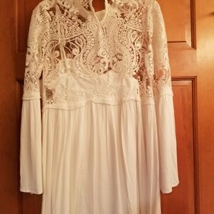 Altar'd State Ivory Dress W/ Sequence Never Worn